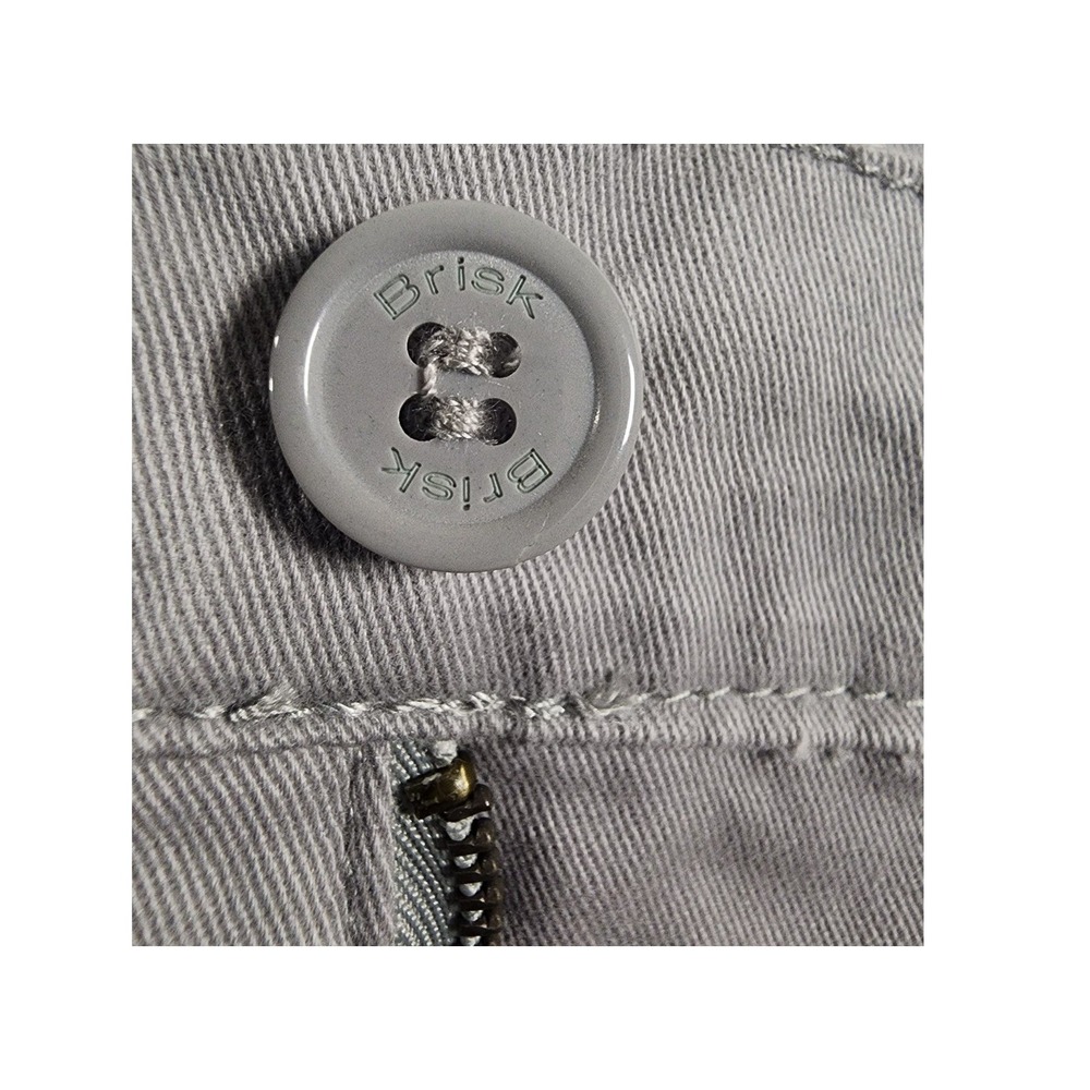 Brisk Chino Shorts Mens 36 Grey Solid Stretch Casual Summer Golf Church Everyday - Picture 8 of 8